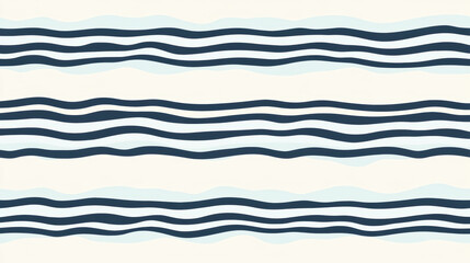 Navy and white wavy stripes create nautical inspired pattern with soft, flowing design. alternating lines evoke serene oceanic feel, perfect for coastal themed decor
