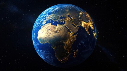 Fototapeta premium Earth from Space with City Lights