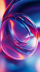 Neon Swirling Metallic Orb Abstract