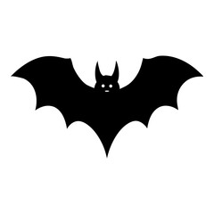 Fototapeta premium Cute spooky black bat vector flying with a cartoon pumpkin