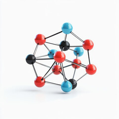Obraz premium 3D AI Molecule Icon, Plasticine Cartoon with Digital Wireframe Features.