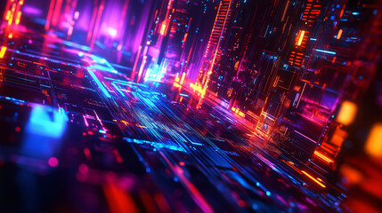 Futuristic Digital Circuit Landscape