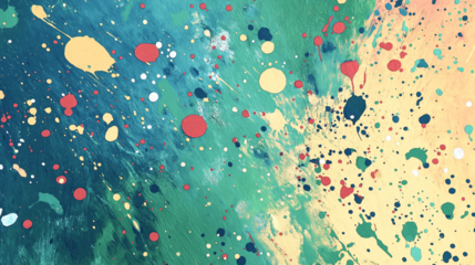 Oil paint stains splatter on canvas