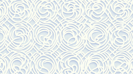 Naklejka premium Intricate white lattice pattern with symmetrical and delicate interwoven curves, creating luxurious and elegant abstract design. soft texture adds depth and sophistication