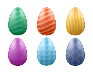 easter eggs are an attribute and decoration of the holiday vector illustration isolated on white background
