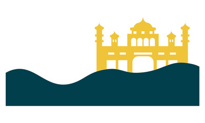 islamic mosque border ellement illustration
