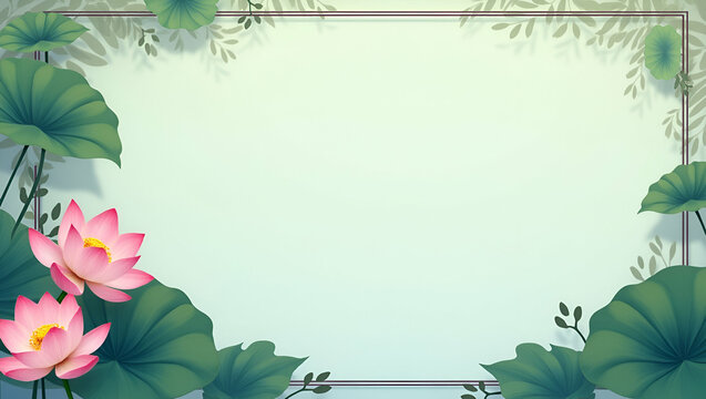 Lotus Flower & Meditation Pose Frame for World Mental Health Day - Powered by Adobe