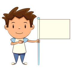 Child Pledge of Allegiance, holding blank flag