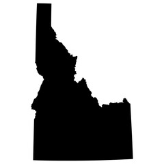 Black Sticker of Idaho Map with Transparent Background