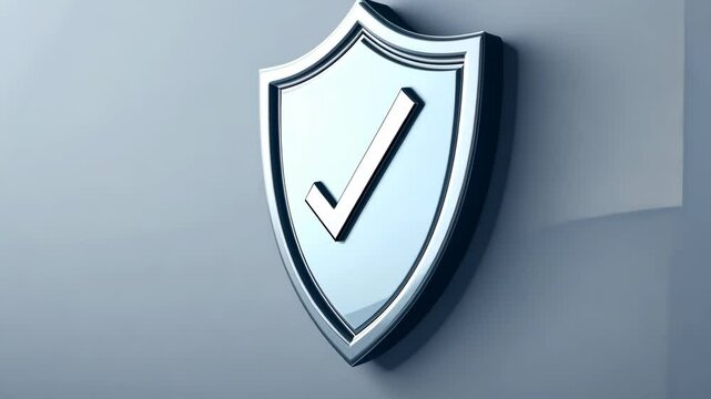A shield icon featuring a check mark symbolizes security and reliability for various online platforms and services