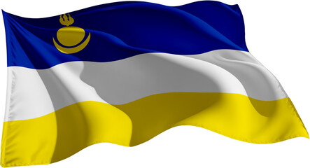 waving flag of buryatia on transparent background