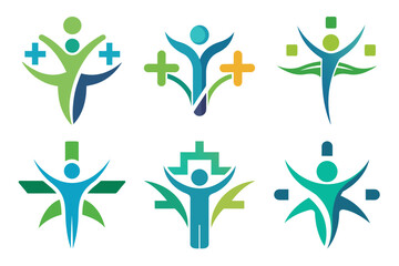 set of medical health care Logo vector illustration and Hospital concept