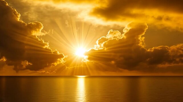 Golden Sunset over the Ocean
