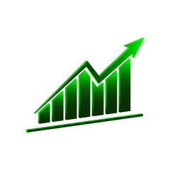 3d business graph chart design, illustration on showing up and down with arrow sign.