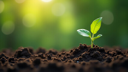 Flat Vector Illustration of a Young Tree Thriving in Fertile Garden Soil: Showcasing Growth and Natural Beauty for Eco-Friendly Business Concepts