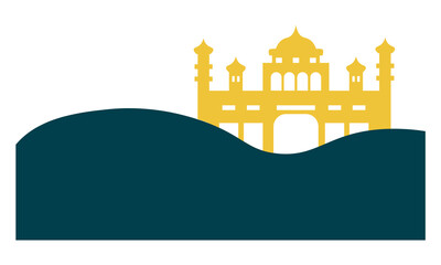 islamic mosque border ellement illustration
