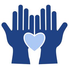 Obraz premium Give Love Flat Blue Icon