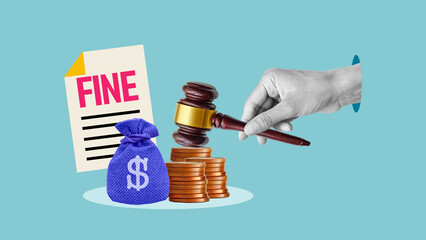 Punishment for crimes, violations and Economic penalties. Letter with a fine