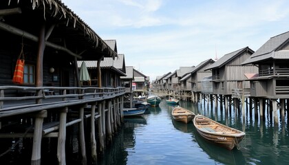Old houses reflect in the Venetian canal's summer water