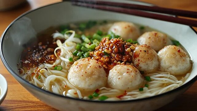 fishball noodles with spicy sambal video singapore cuisine