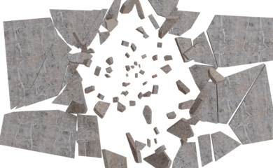 Exploded Concrete Slab