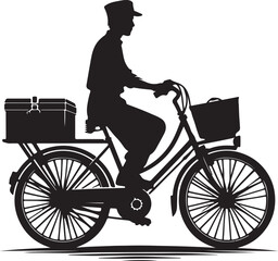 Fototapeta premium bicycle silhouette illustration vector white background