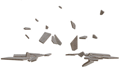 Exploding stone pavement debris