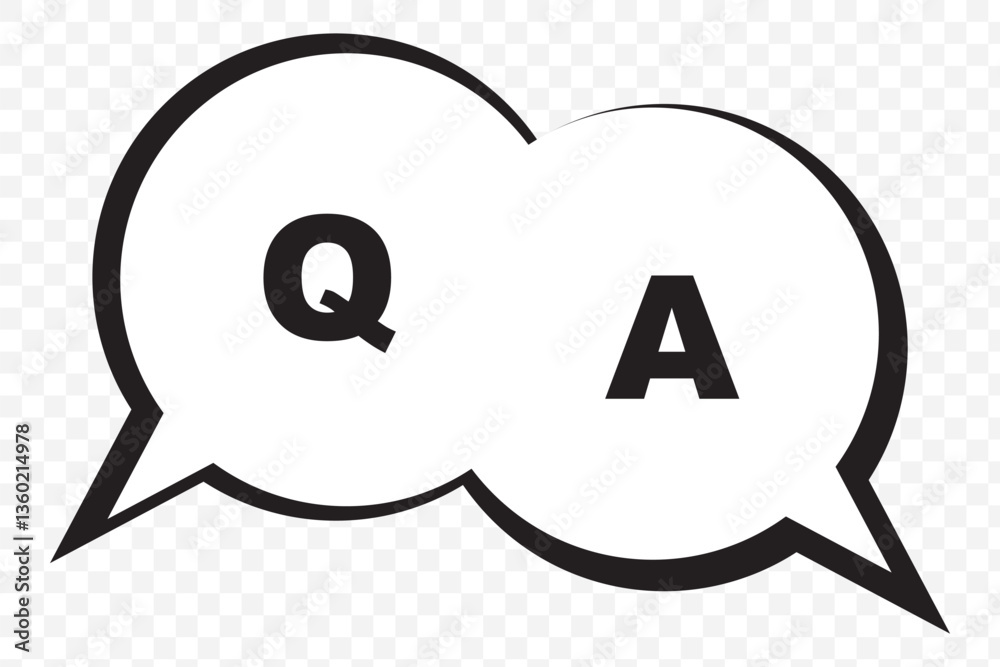 Poster chat question and answer icon set. help peech bubble. frequently asked questions symbols collection.
