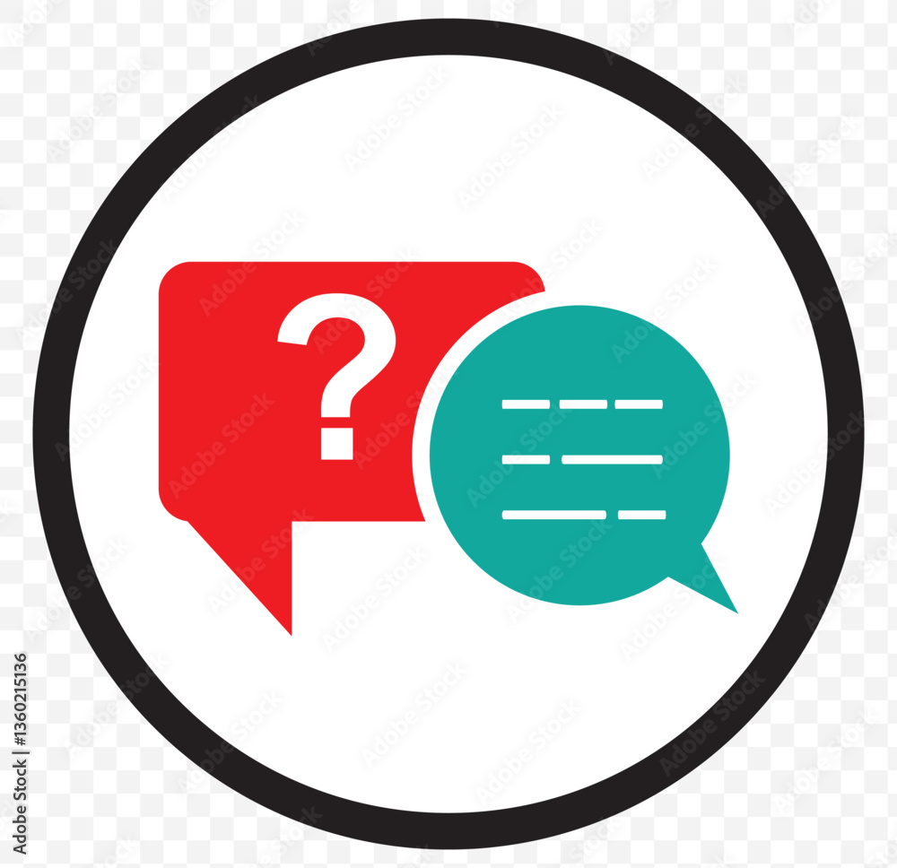 Poster chat question and answer icon set. help peech bubble. frequently asked questions symbols collection.