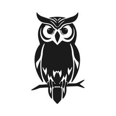 Owl logo. Detailed pattern, strict look, symbol of wisdom, intelligence, protection, suitable for branding and design. Owl logo, tribal owl, vector owl, owl emblem