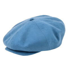 Blue french cap beret isolated on transparent background