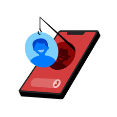 mobile phone screen talking to scammer, scam and phishing. Scam. Scammer getting access to money, bank card data. Online crime. screen with incoming call from scammers. Cybercrime concept