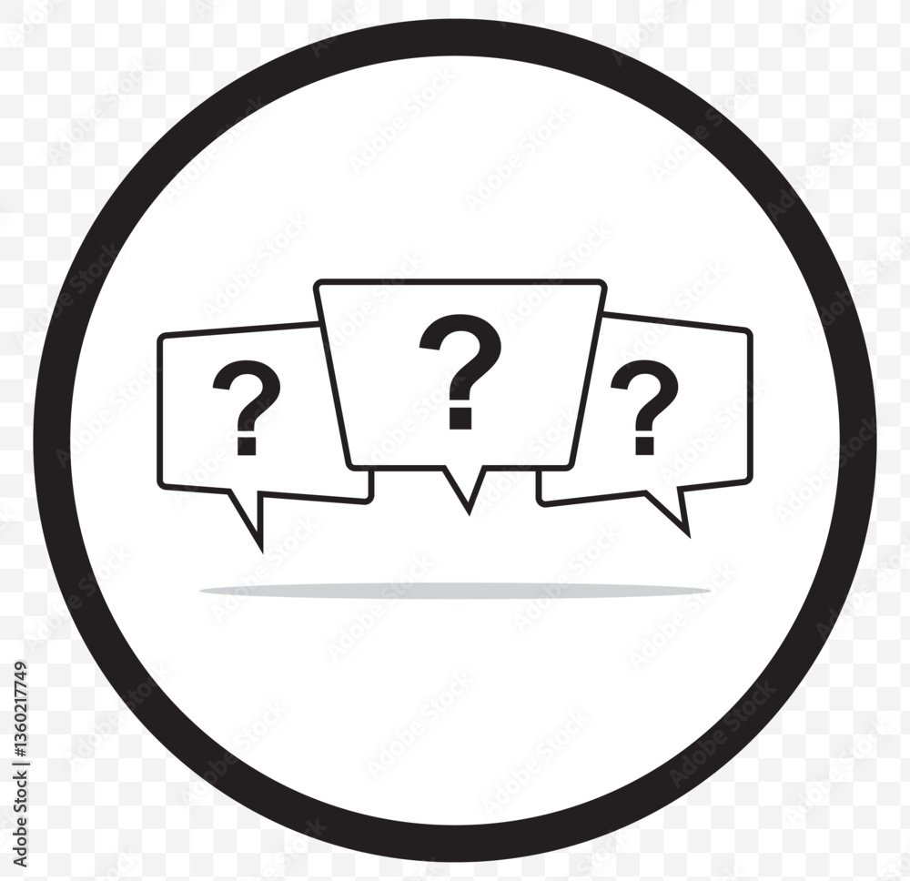 Poster Question marks icon. Question marks vector illustration. Question mark icon set. Message box with question mark icon. Button vector icon isolated on transparent background. EPS 10.