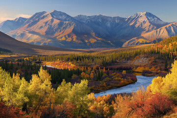 Naklejka premium fall in the mountains