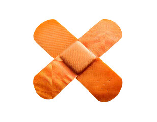 Band aid bandage white background copy space, selective focus isolated on transparent background