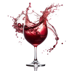 Red wine splash in a glass. Vibrant Red Wine Splash Elegant Glass with Dynamic Flow. Realistic Red Wine Splash.
