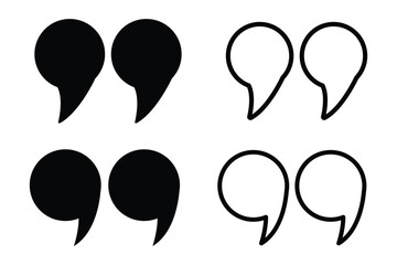 Quote icon vector. Quotation mark sign and symbol. Quote icon set. Quoted sign.