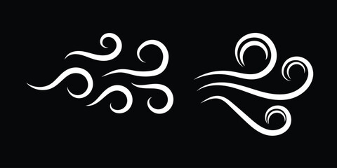 Wind blow line icon fresh vector cloud air isolated speed symbol. Wind blow air line icon logo.
