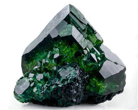 Captivating Vesuvianite Mineral Specimen, A Study in Emerald Green Tones and Crystalline Structure Against a Dramatic Setting Displaying the Earths natural wonders