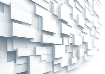 Fototapeta premium White Rectangular Three Dimensional Blocks Creating An Architectural Design