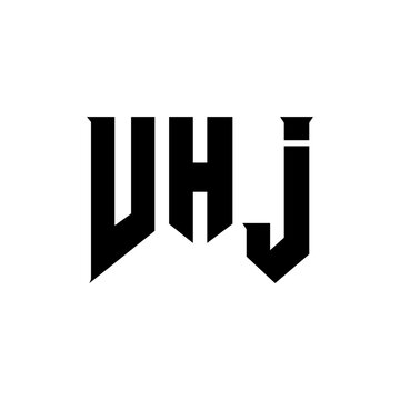 VHJ letter logo design for technology company. VHJ logo design black and white color combination. VHJ logo, VHJ vector, VHJ design, VHJ icon, VHJ alphabet. VHJ typography logo design.