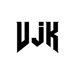 VJK letter logo design for technology company. VJK logo design black and white color combination. VJK logo, VJK vector, VJK design, VJK icon, VJK alphabet. VJK typography logo design.