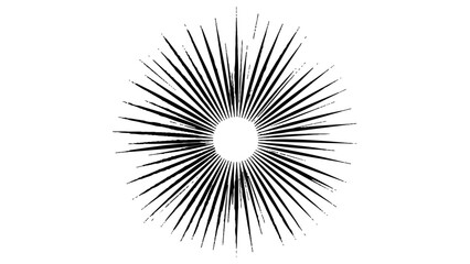Obraz premium Vector abstract illustration of a sunburst featuring clean, lengthy rays, representing clarity, energy, and focus in a simplistic and modern artistic style.
