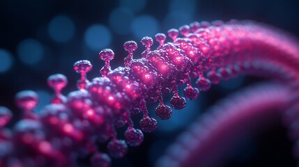 Intricate Molecular Structure: A Glowing Pink Design