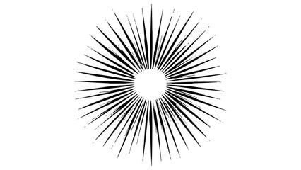 Naklejka premium Vector abstract illustration of a sunburst featuring clean, lengthy rays, representing clarity, energy, and focus in a simplistic and modern artistic style.