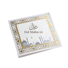 Fancy eid card isolated on transparent background