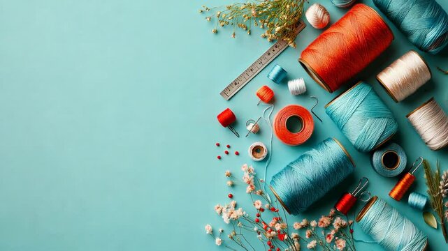 sewing threads and needle