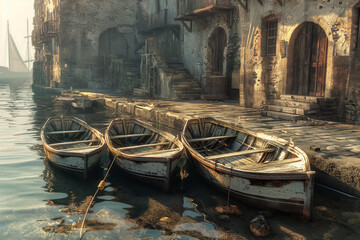 old boat in venice