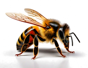 bee isolated on transparent background and white background