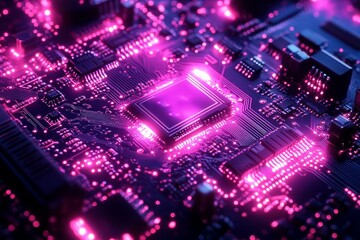 Obraz premium Glowing Circuit Board Technology